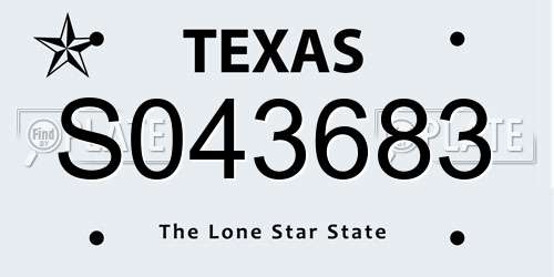 S043683 Texas License Plate
