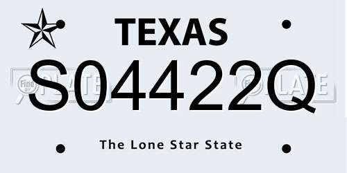 S04422Q Texas License Plate