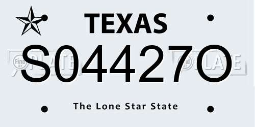 S04427O Texas License Plate