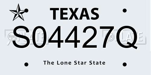 S04427Q Texas License Plate