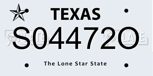 S04472O Texas License Plate