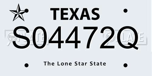 S04472Q Texas License Plate