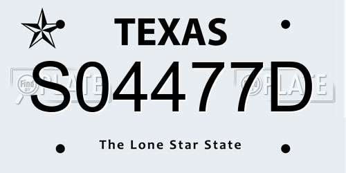 S04477D Texas License Plate