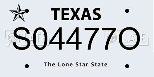 S04477O Texas License Plate