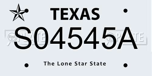 S04545A Texas License Plate