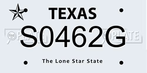 S0462G Texas License Plate