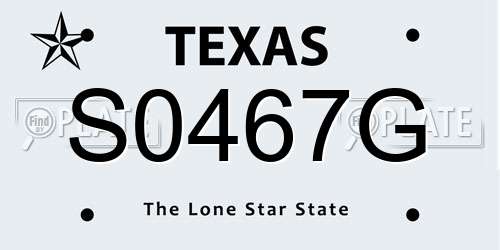 S0467G Texas License Plate