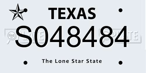 S048484 Texas License Plate