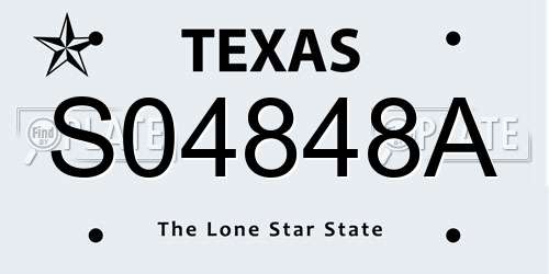 S04848A Texas License Plate