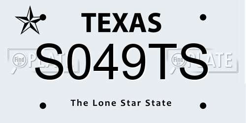 S049TS Texas License Plate