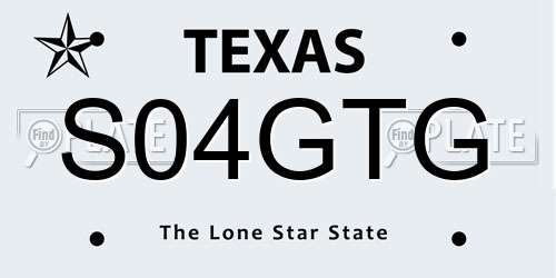 S04GTG Texas License Plate
