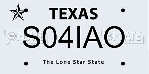 S04IAO Texas License Plate