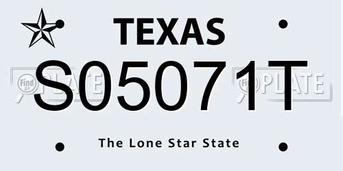 S05071T Texas License Plate