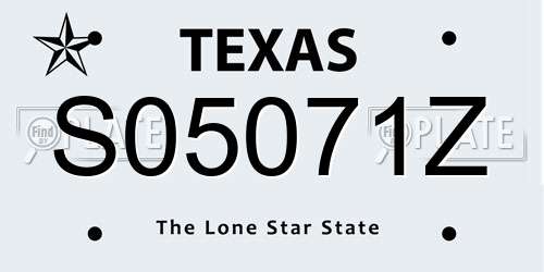S05071Z Texas License Plate