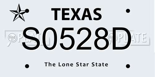 S0528D Texas License Plate