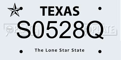 S0528Q Texas License Plate