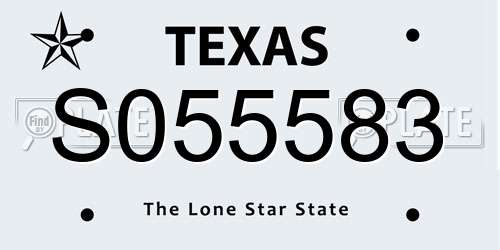 S055583 Texas License Plate