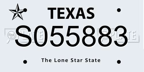 S055883 Texas License Plate