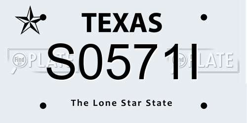 S0571I Texas License Plate