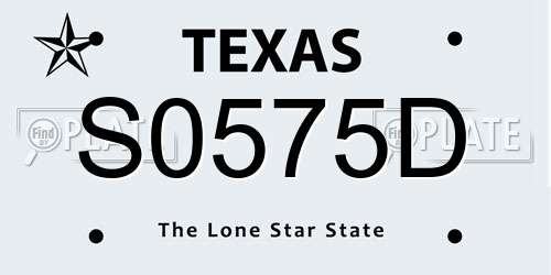 S0575D Texas License Plate