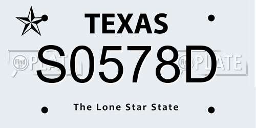 S0578D Texas License Plate