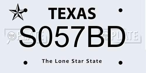 S057BD Texas License Plate