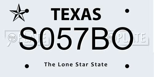 S057BO Texas License Plate