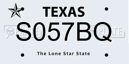 S057BQ Texas License Plate