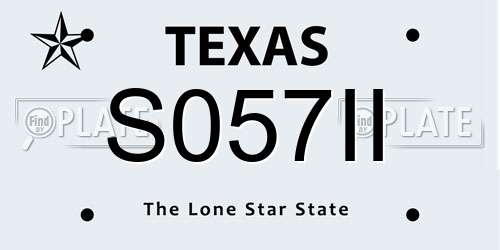 S057II Texas License Plate