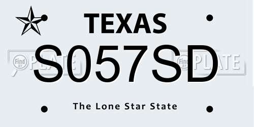 S057SD Texas License Plate