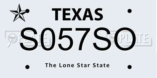 S057SO Texas License Plate