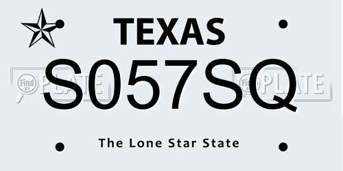 S057SQ Texas License Plate
