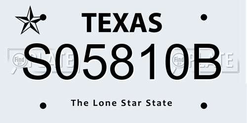 S05810B Texas License Plate