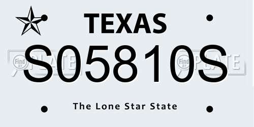 S05810S Texas License Plate