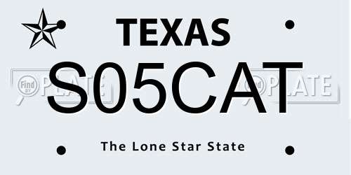 S05CAT Texas License Plate