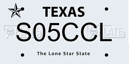 S05CCL Texas License Plate