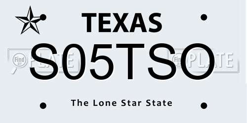 S05TSO Texas License Plate