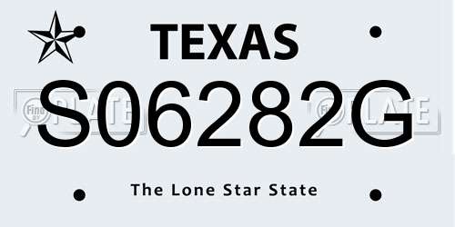 S06282G Texas License Plate