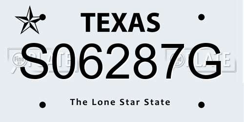 S06287G Texas License Plate
