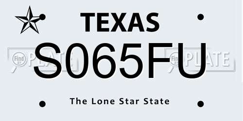 S065FU Texas License Plate