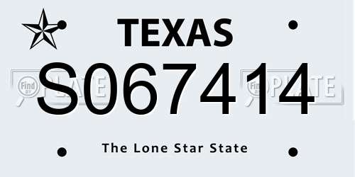 S067414 Texas License Plate