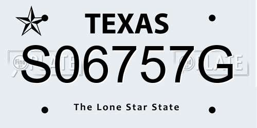 S06757G Texas License Plate