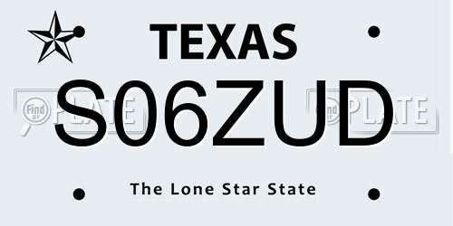 S06ZUD Texas License Plate