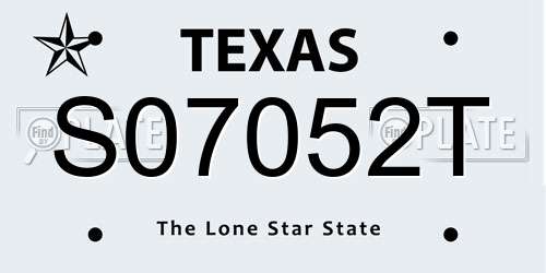 S07052T Texas License Plate