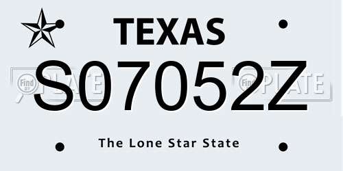 S07052Z Texas License Plate