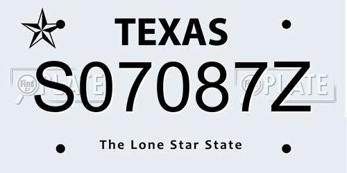 S07087Z Texas License Plate