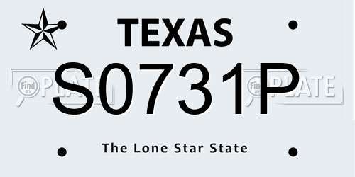S0731P Texas License Plate
