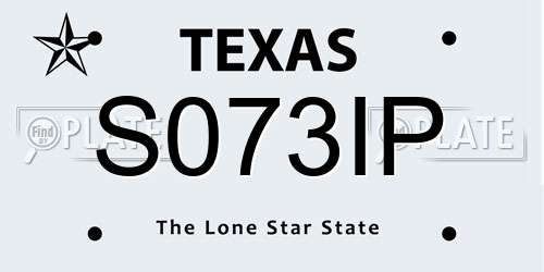 S073IP Texas License Plate