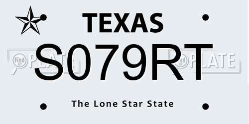 S079RT Texas License Plate