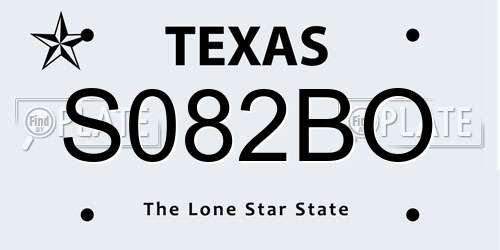 S082BO Texas License Plate